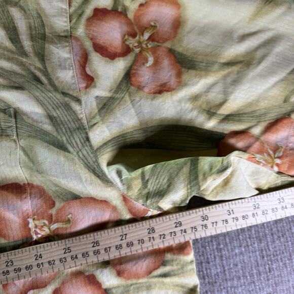 Tommy Bahama Shirt Mens Large Yellow Floral Button‎ Up Silk Casual Outdoors XXL - Picture 4 of 7